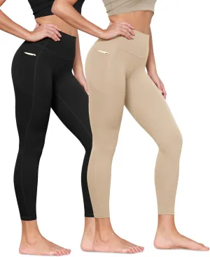 ODODOS 2-Pack Buttery Soft Lounge Yoga Leggings with Pockets for Women 23" / 25" / 28" High Waist Yoga Pants