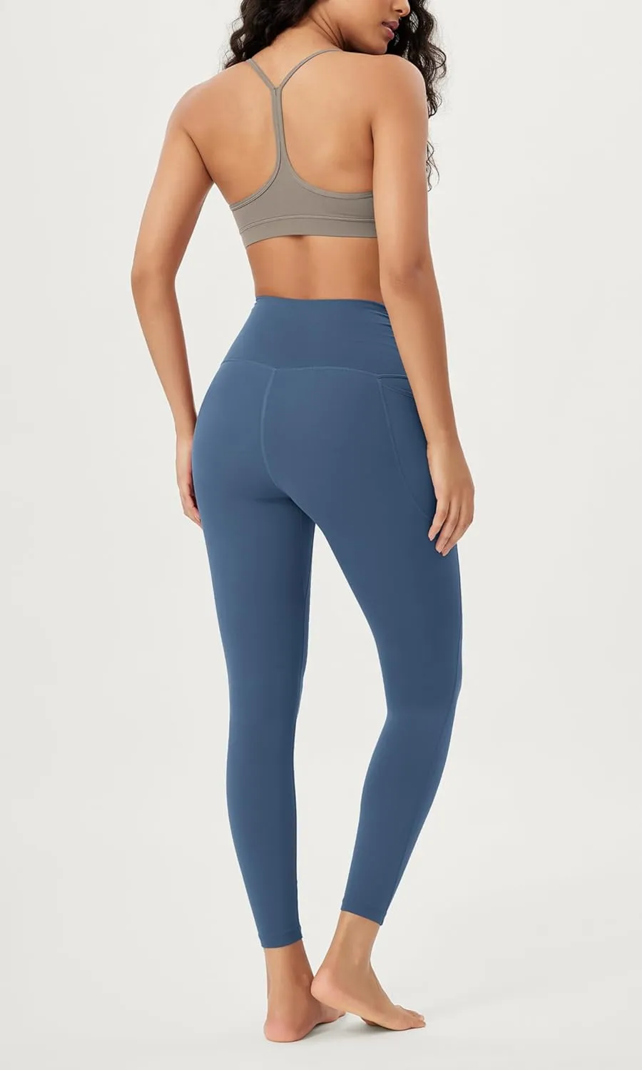 ODODOS Cloud Feeling Gathered Cross Waist Leggings with Pockets for Women 25" / 28" Crossover Lounge Yoga Pants