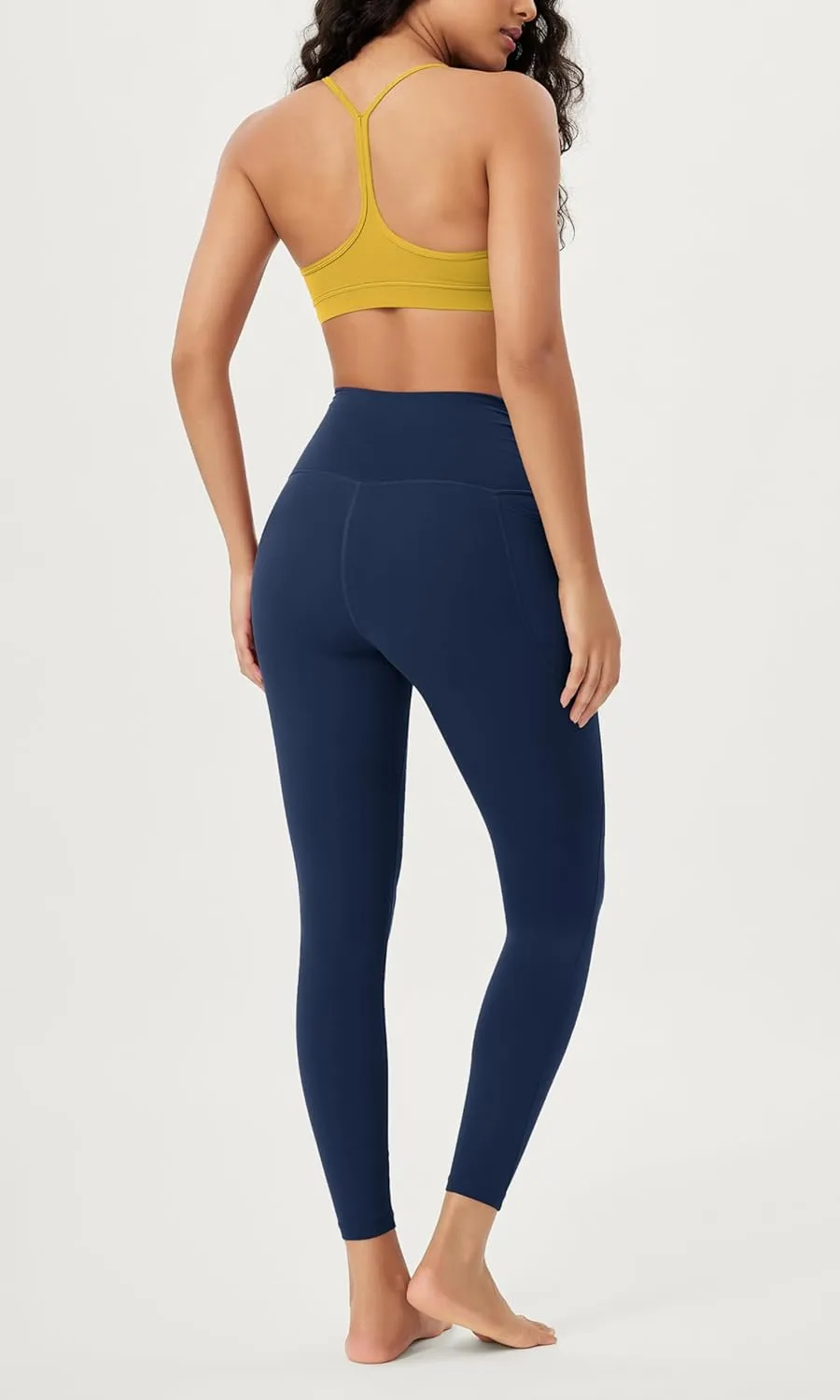ODODOS Cloud Feeling Gathered Cross Waist Leggings with Pockets for Women 25" / 28" Crossover Lounge Yoga Pants
