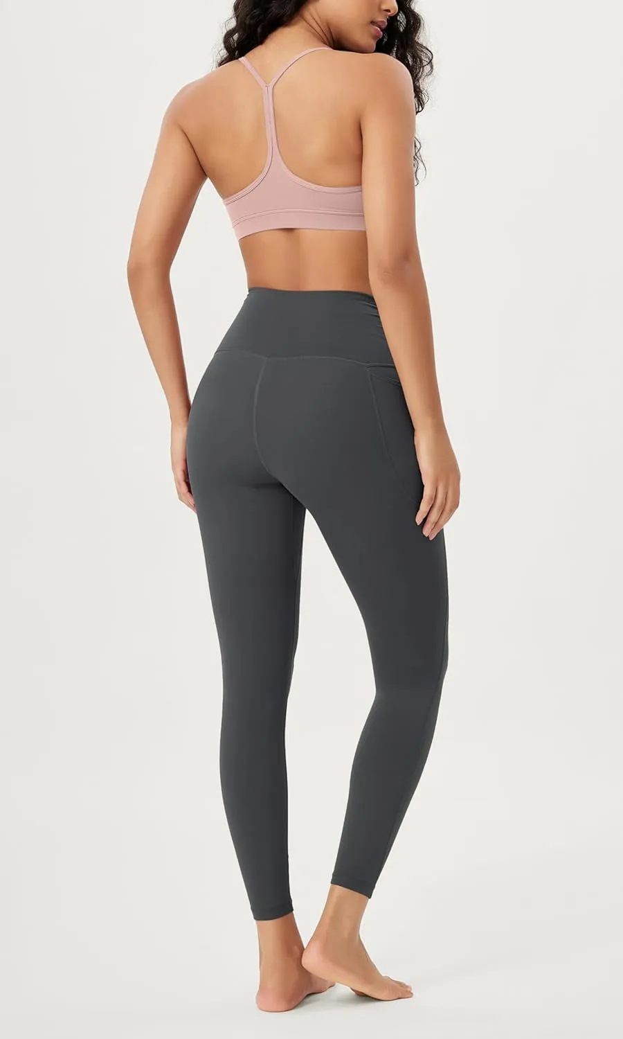 ODODOS Cloud Feeling Gathered Cross Waist Leggings with Pockets for Women 25" / 28" Crossover Lounge Yoga Pants