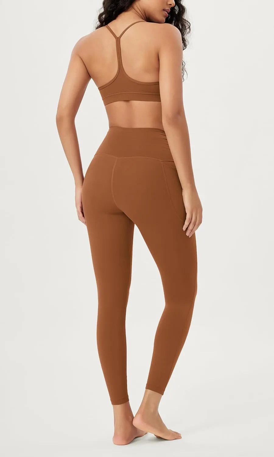 ODODOS Cloud Feeling Gathered Cross Waist Leggings with Pockets for Women 25" / 28" Crossover Lounge Yoga Pants