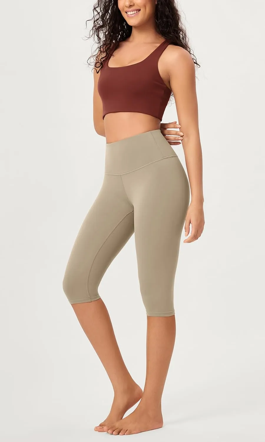 ODODOS ODCLOUD Buttery Soft Lounge Yoga Capris for Women, 14" / 19" / 21" High Waist Capri Leggings