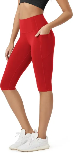 ODODOS ODCLOUD Buttery Soft Lounge Yoga Capris with Pockets for Women, 14" / 19" / 21" High Waist Capri Leggings