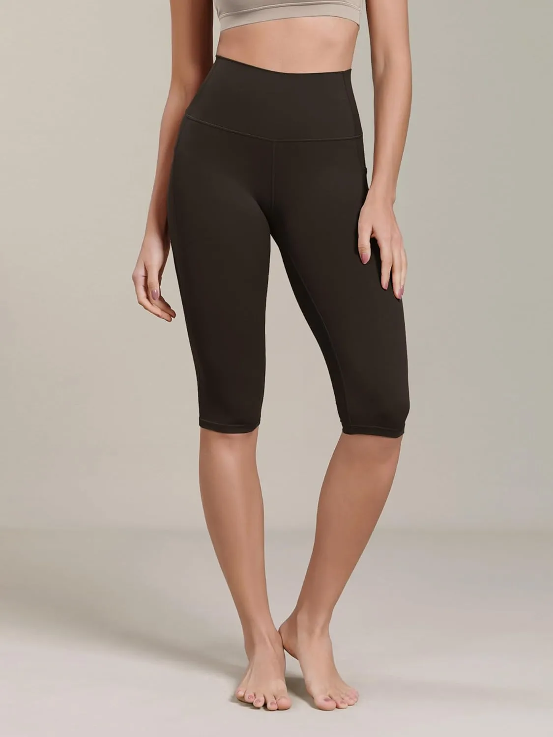 ODODOS ODCLOUD Buttery Soft Lounge Yoga Capris with Pockets for Women, 14" / 19" / 21" High Waist Capri Leggings