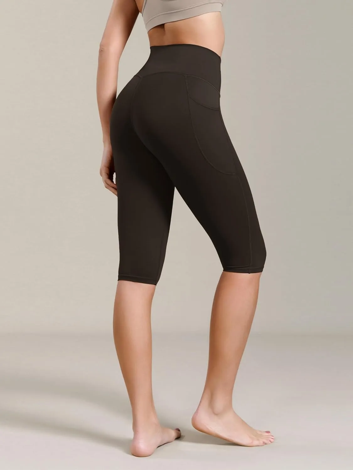 ODODOS ODCLOUD Buttery Soft Lounge Yoga Capris with Pockets for Women, 14" / 19" / 21" High Waist Capri Leggings