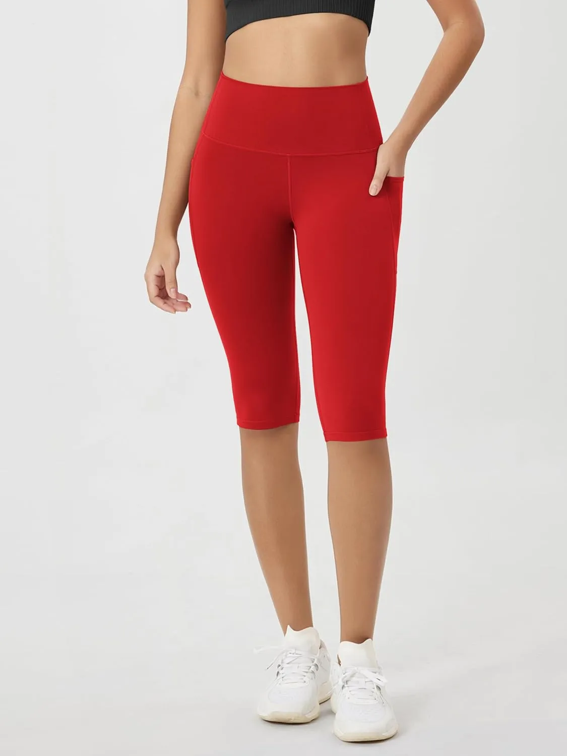 ODODOS ODCLOUD Buttery Soft Lounge Yoga Capris with Pockets for Women, 14" / 19" / 21" High Waist Capri Leggings