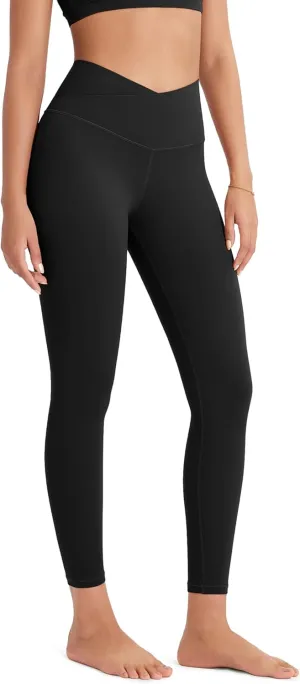 ODODOS ODCLOUD Crossover 7/8 Leggings with Back Pocket for Women, 23" / 25" / 28" V High Wasit Lounge Yoga Pants
