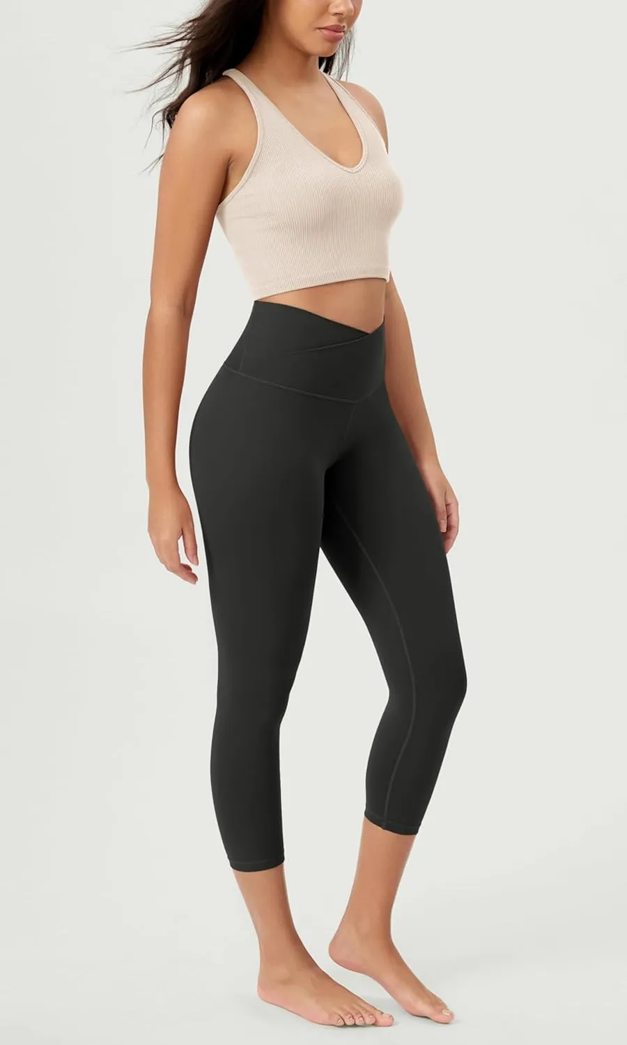 ODODOS ODCLOUD Crossover 7/8 Leggings with Back Pocket for Women, 23" / 25" / 28" V High Wasit Lounge Yoga Pants