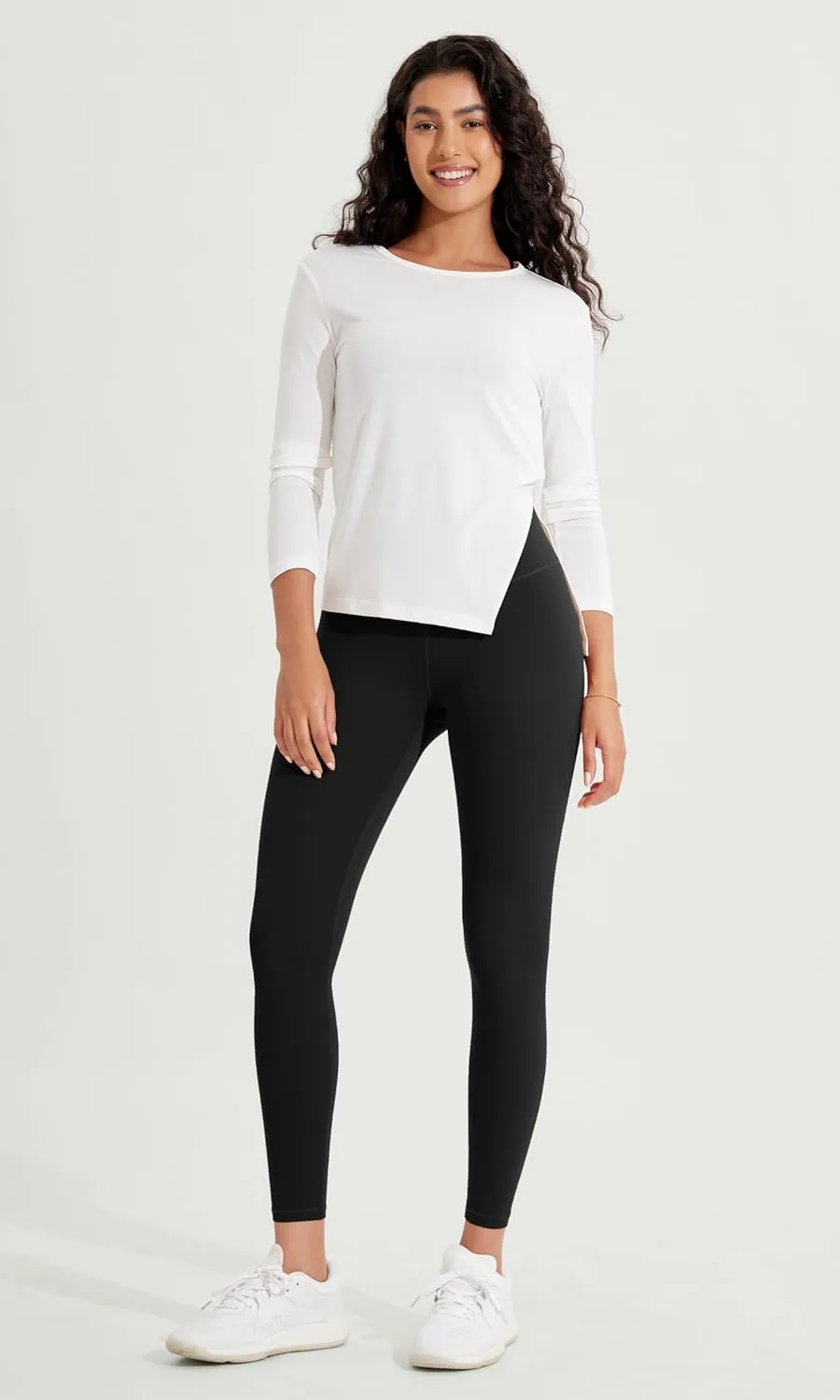 ODODOS ODCLOUD Crossover 7/8 Leggings with Back Pocket for Women, 23" / 25" / 28" V High Wasit Lounge Yoga Pants
