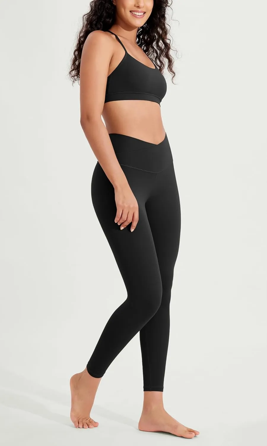 ODODOS ODCLOUD Crossover 7/8 Leggings with Back Pocket for Women, 23" / 25" / 28" V High Wasit Lounge Yoga Pants
