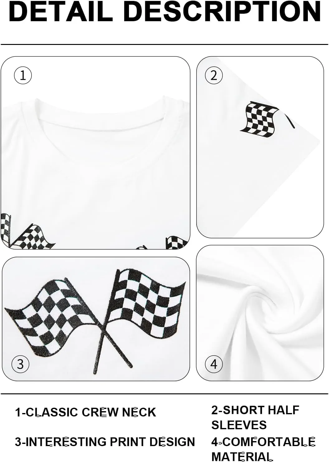 Oversized Racing Shirt Women Start Your Engines Shirts Race Day Checkered Flag Tee Casual Unisex Short Sleeve Tops
