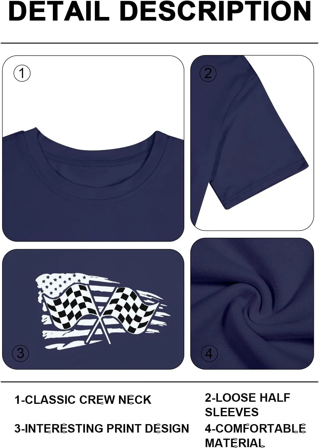 Oversized Racing Shirt Women Start Your Engines Shirts Race Day Checkered Flag Tee Casual Unisex Short Sleeve Tops