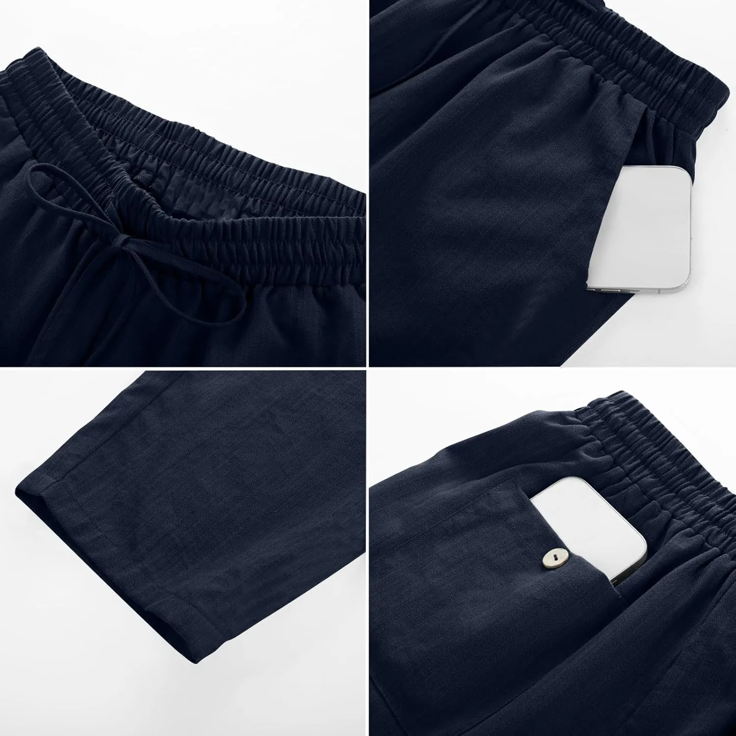 Pants for Women, Linen Peasant Pants Straight Leg Casual Breathable Women Flwoy