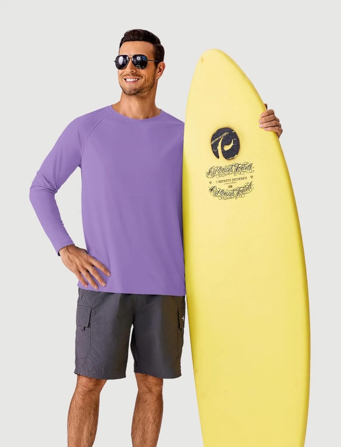 PINSPARK Men's Swim Shirt Quick-Dry Long Sleeve Rash Guard for Men UPF 50  Light Pullover Sun Protection UV Fishing Shirts
