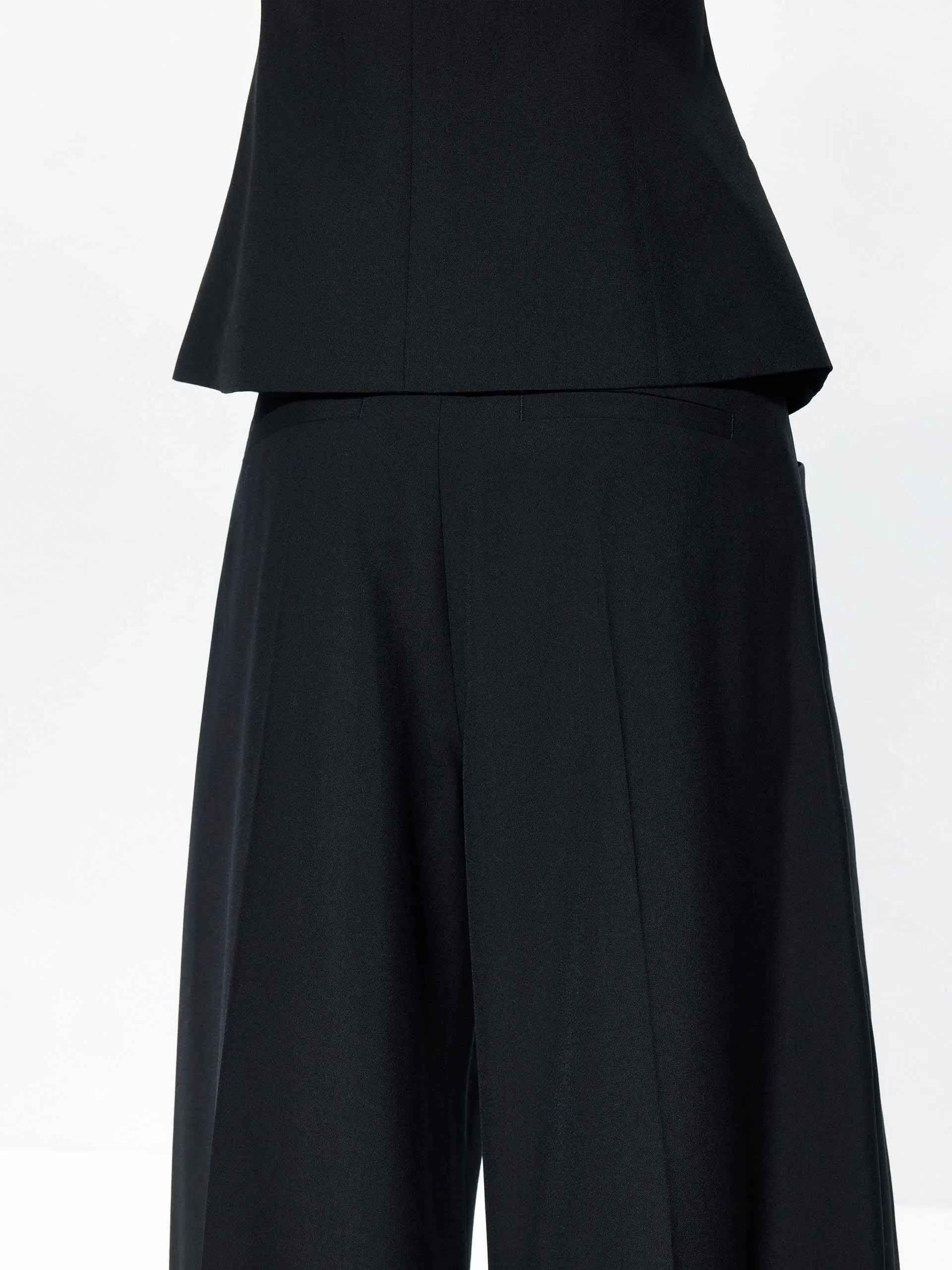 Pleated Detail Wide Leg Pants