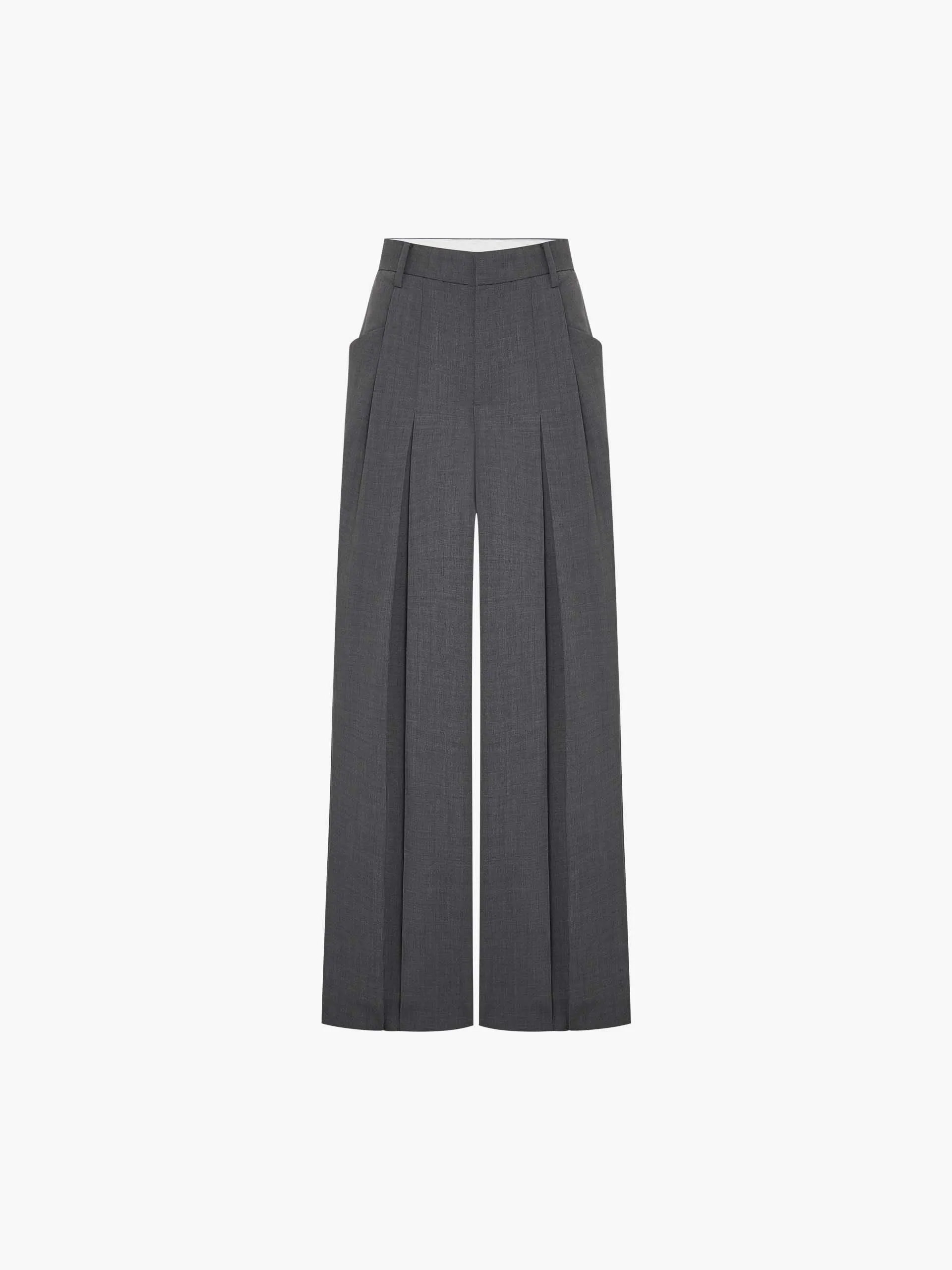 Pleated Detail Wide Leg Pants