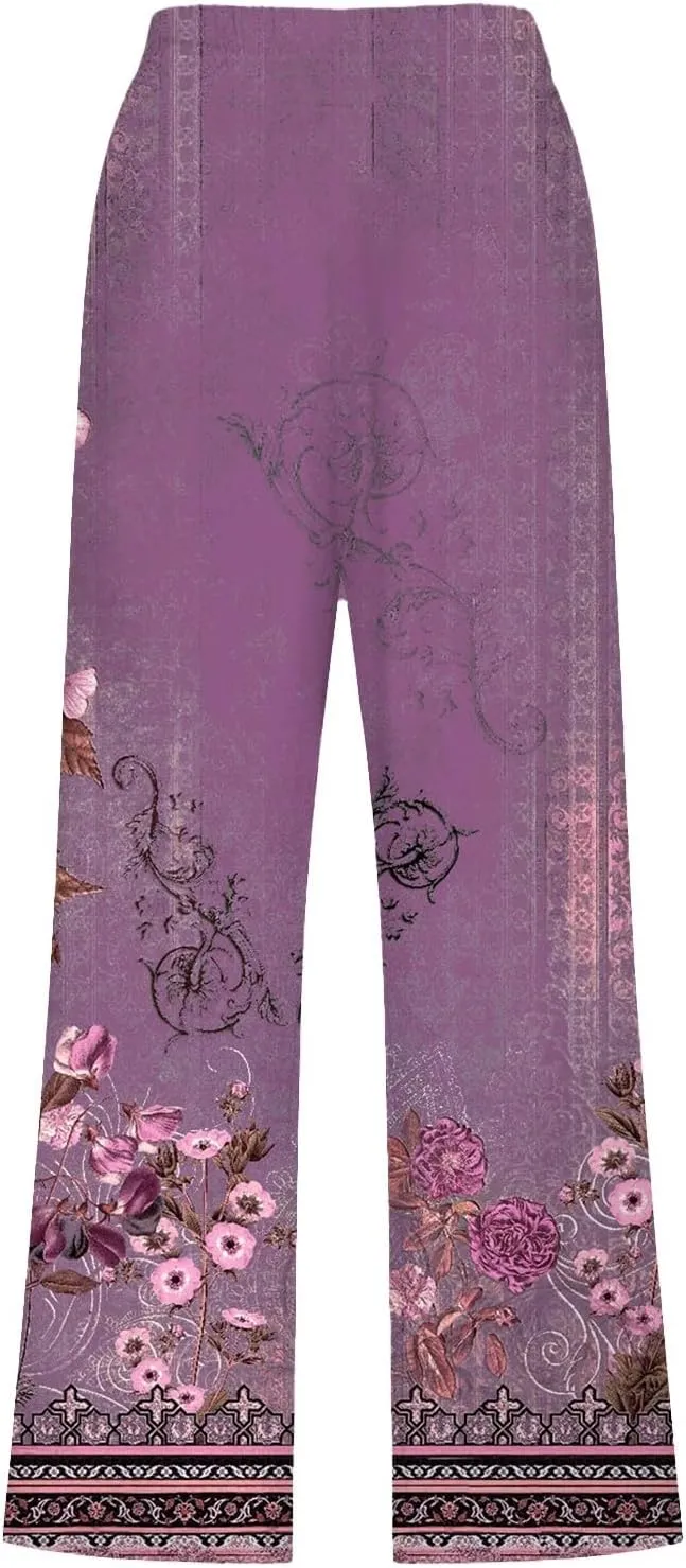 PTOLOCIF Women's Cotton Linen Pants High Waisted Long Palazzo Pants Wide Leg Cotton Linen Lounge Pant Trousers with Pockets