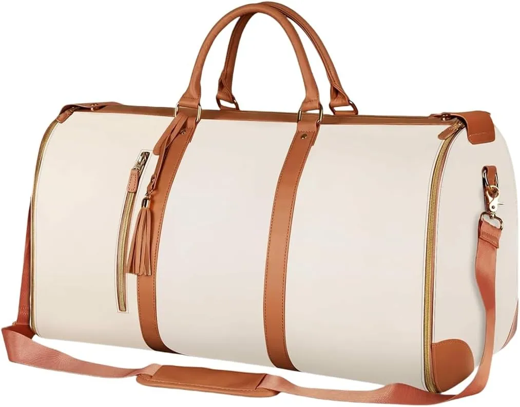 PU Leather Carry On Bag with Multiple Compartment Garment Bag for Business Trip