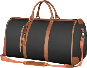 PU Leather Carry On Bag with Multiple Compartment Garment Bag for Business Trip