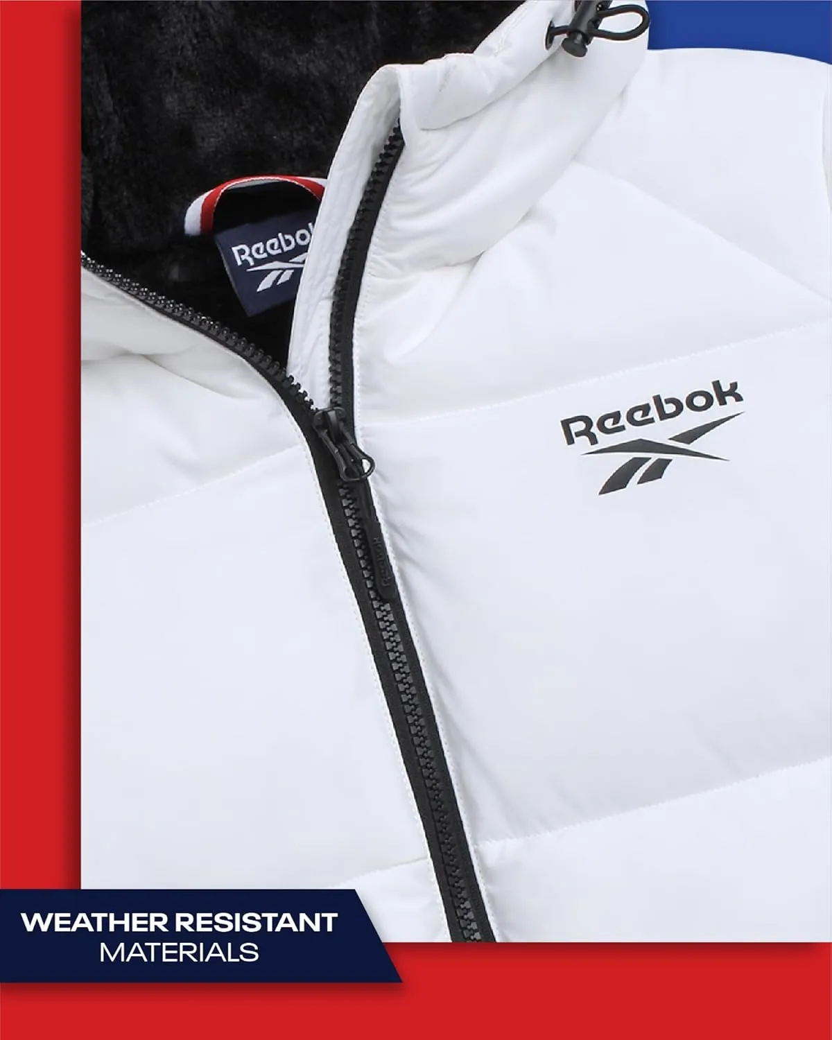 Reebok Women's Puffer Jacket - Comfort Stretch Zip Up Hooded Jacket with Fur Lining - Warm Quilted Jackets for Women (S-XL)