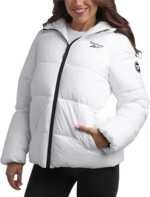 Reebok Women's Puffer Jacket - Comfort Stretch Zip Up Hooded Jacket with Fur Lining - Warm Quilted Jackets for Women (S-XL)