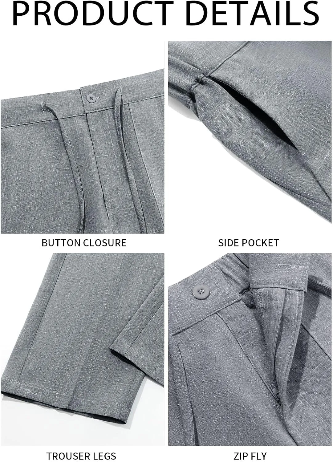 Runcati Mens Casual Pants Elastic Waist Drawstring Pants Lightweight Summer Beach Yoga Linen Trousers