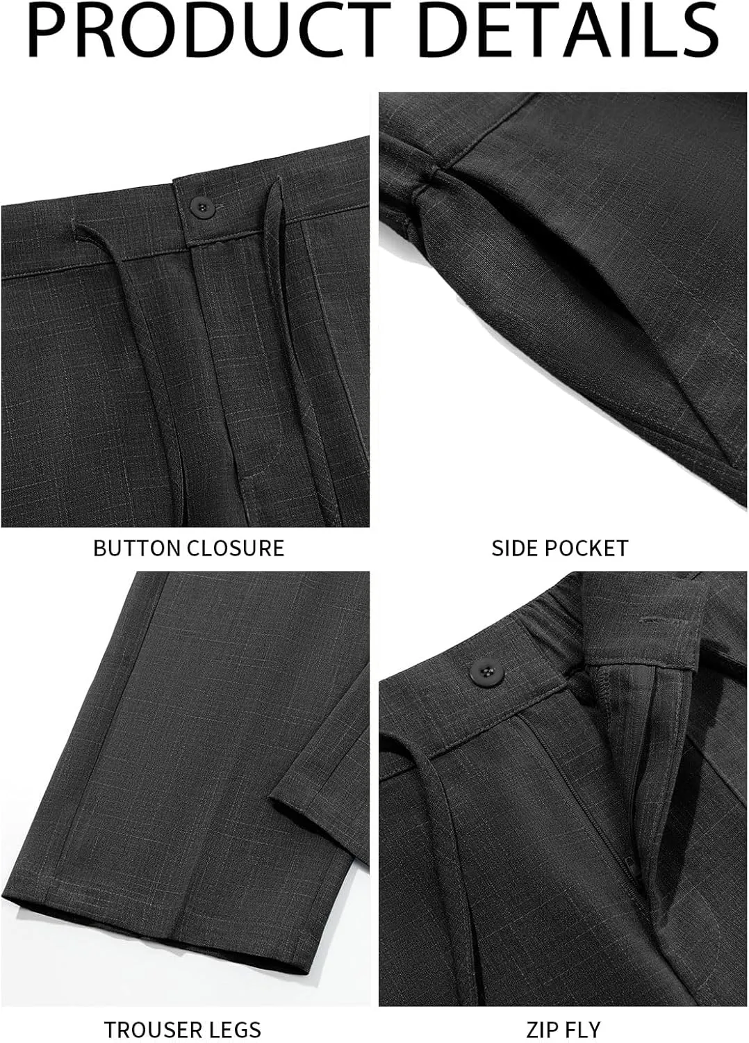 Runcati Mens Casual Pants Elastic Waist Drawstring Pants Lightweight Summer Beach Yoga Linen Trousers