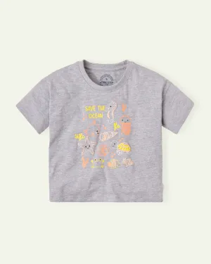 Save The Ocean Boxy Crop T-Shirt