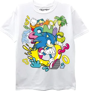 SEGA Boys' Sonic The Hedgehog Short Sleeve T-Shirt-Sizes 2-20