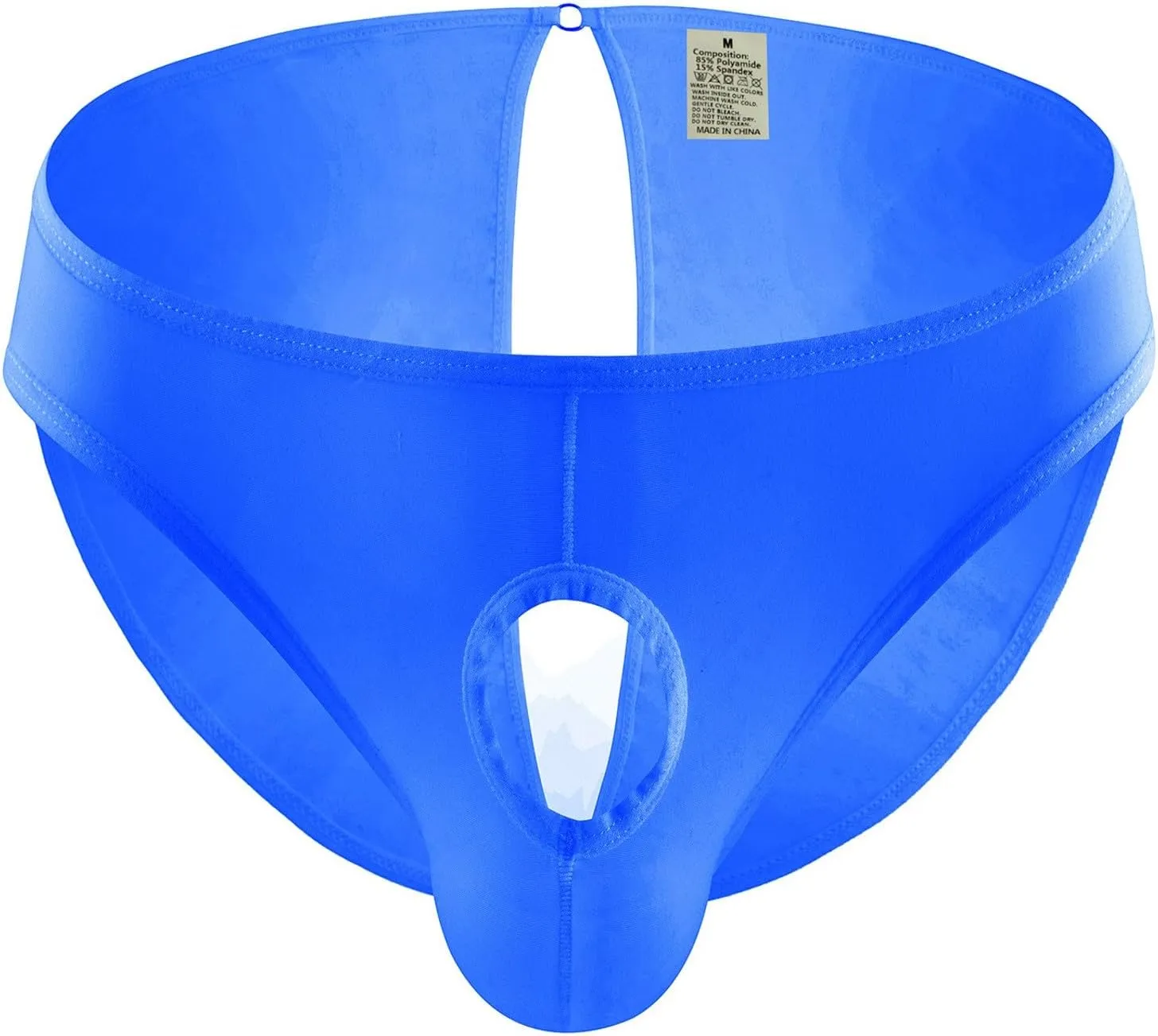 Sexy Hole in Front Underwear for Men Bulge Pouch Panties Stretch Breathable Briefs Low Waist Bikini Seamless Hipster