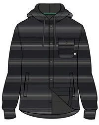 Sherwood Check Hooded Overshirt - Black Stripe