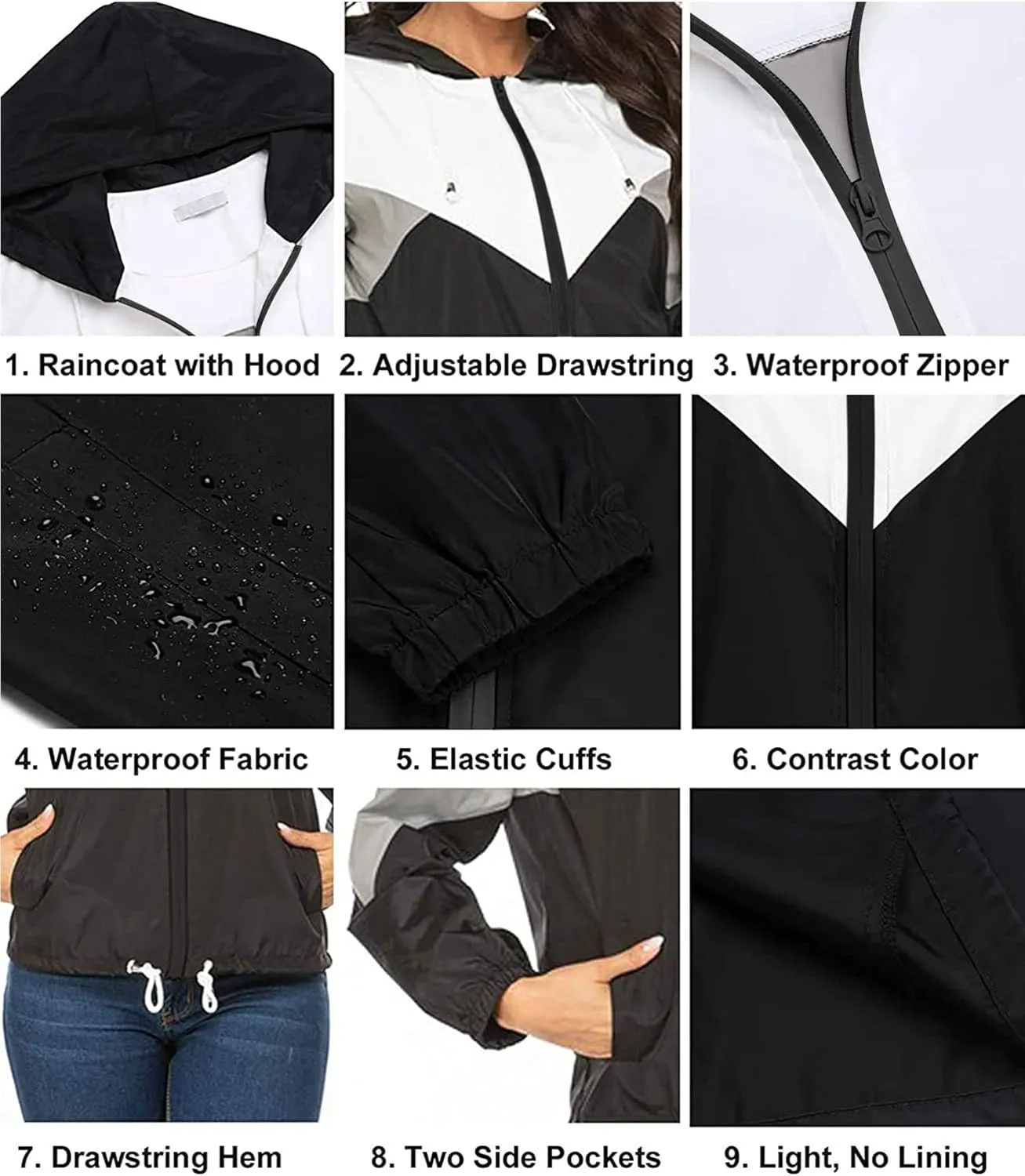 SoTeer Women's Waterproof Rain Jackets Lightweight Hooded Windbreaker Packable Active Outdoor Raincoat