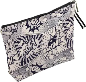 Superhero Action Sign Portable Cosmetic Bag - Dynamic Design for Every Adventure, Comics Superheros Makeup Bag Travel Toiletry Bag Superhero Themed Merchandise Gift for Heros Fans
