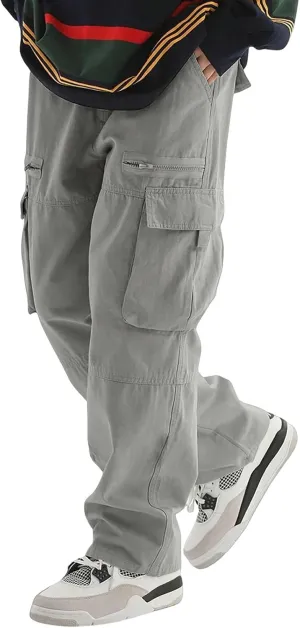 Sweatpants for Men Track Tapered Retro Slacks Man Solid Color Split Breathable Slim Fit Elasticated Waist Leggings