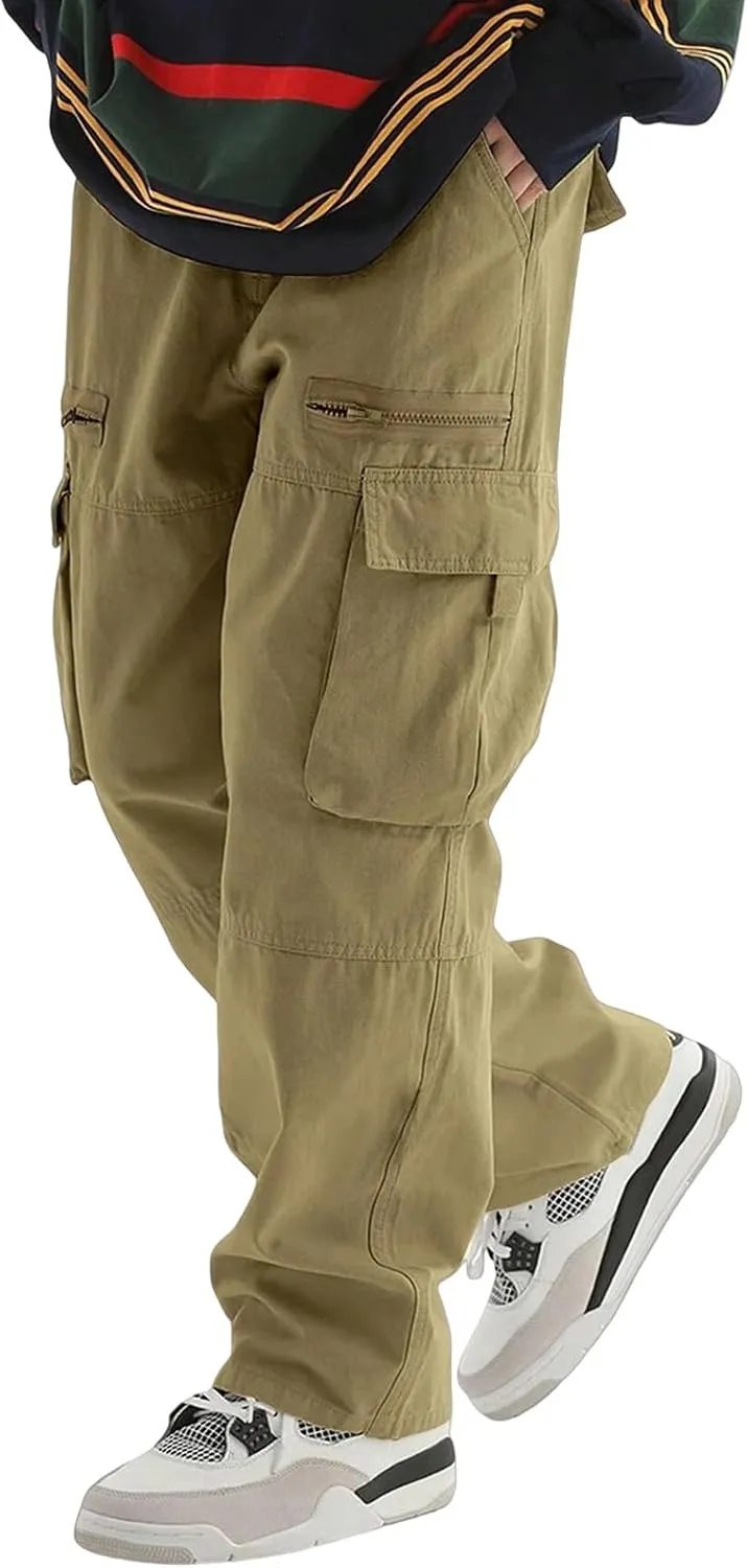 Sweatpants for Men Track Tapered Retro Slacks Man Solid Color Split Breathable Slim Fit Elasticated Waist Leggings