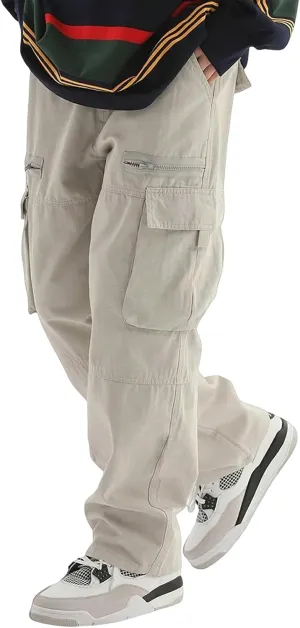 Sweatpants for Men Track Tapered Retro Slacks Man Solid Color Split Breathable Slim Fit Elasticated Waist Leggings