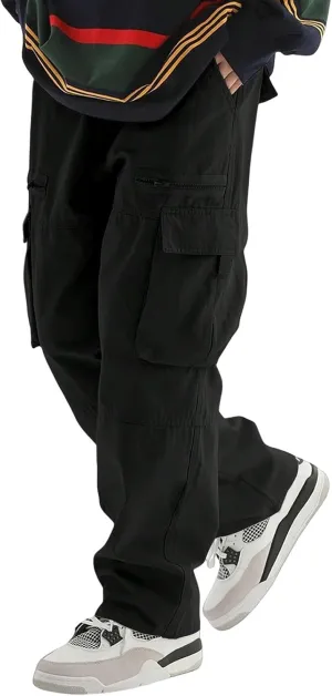 Sweatpants for Men Track Tapered Retro Slacks Man Solid Color Split Breathable Slim Fit Elasticated Waist Leggings