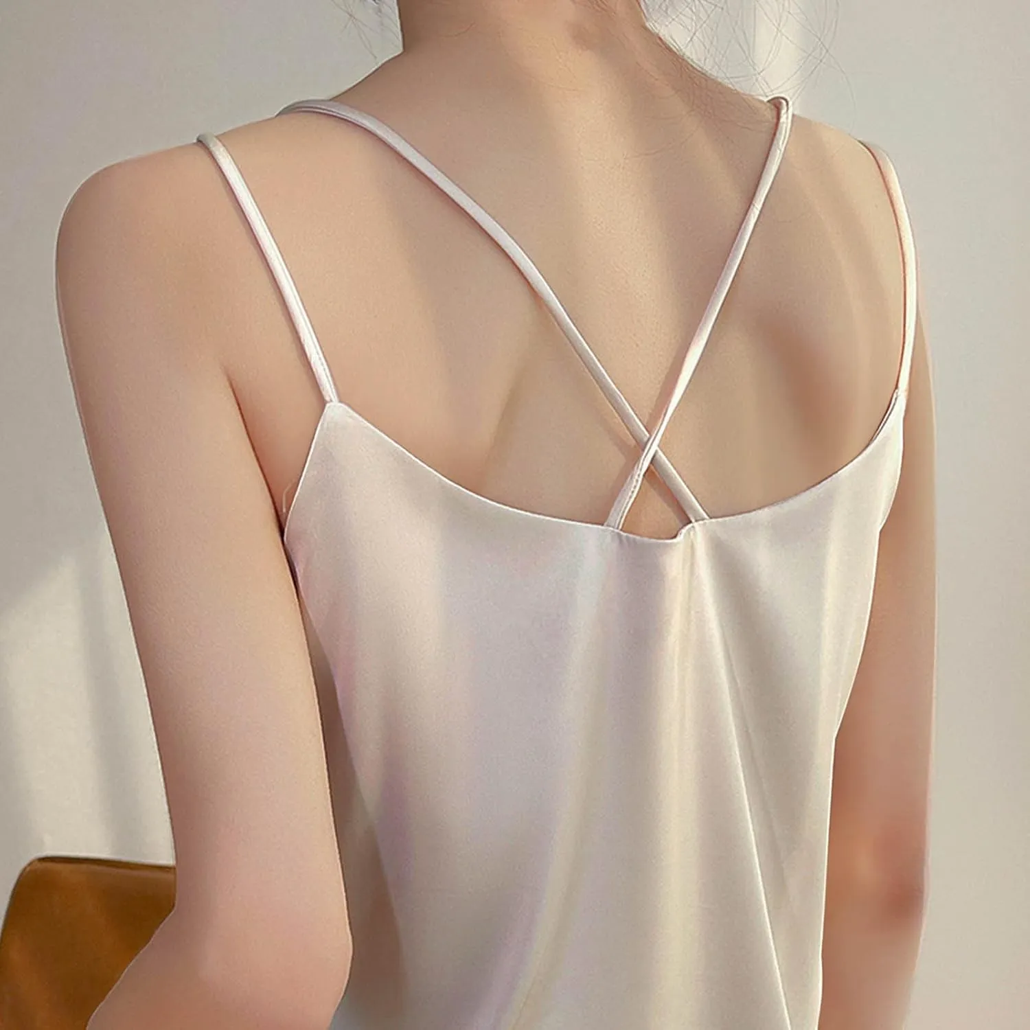 Tank Tops for Women 2025 Fashion Silk Satin Camisole Sexy Summer Spaghetti Strap Tops Loose Comfy Sleeveless Tanks