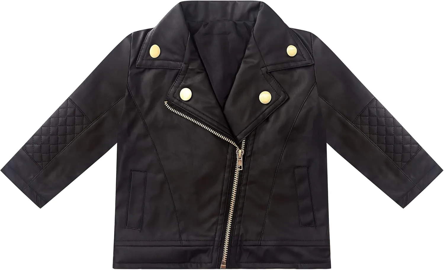 Toddler Baby Boy Girl PU Faux Leather Coat Cool Lapel Oblique Zipper Jackets Spring Fall Winter Outerwear