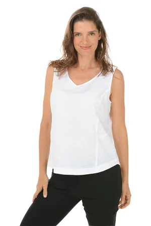 Triple Button Strap Linen-Blend Tank