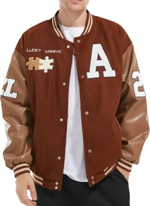 Varsity Jacket Unisex Y2K Embroidered Letterman Bomber Jacket Casual Baseball Jackets