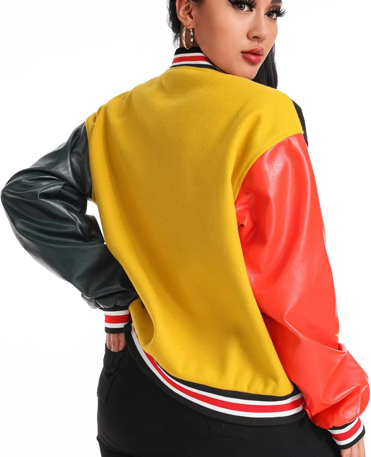 Varsity Jacket Unisex Y2K Embroidered Letterman Bomber Jacket Casual Baseball Jackets