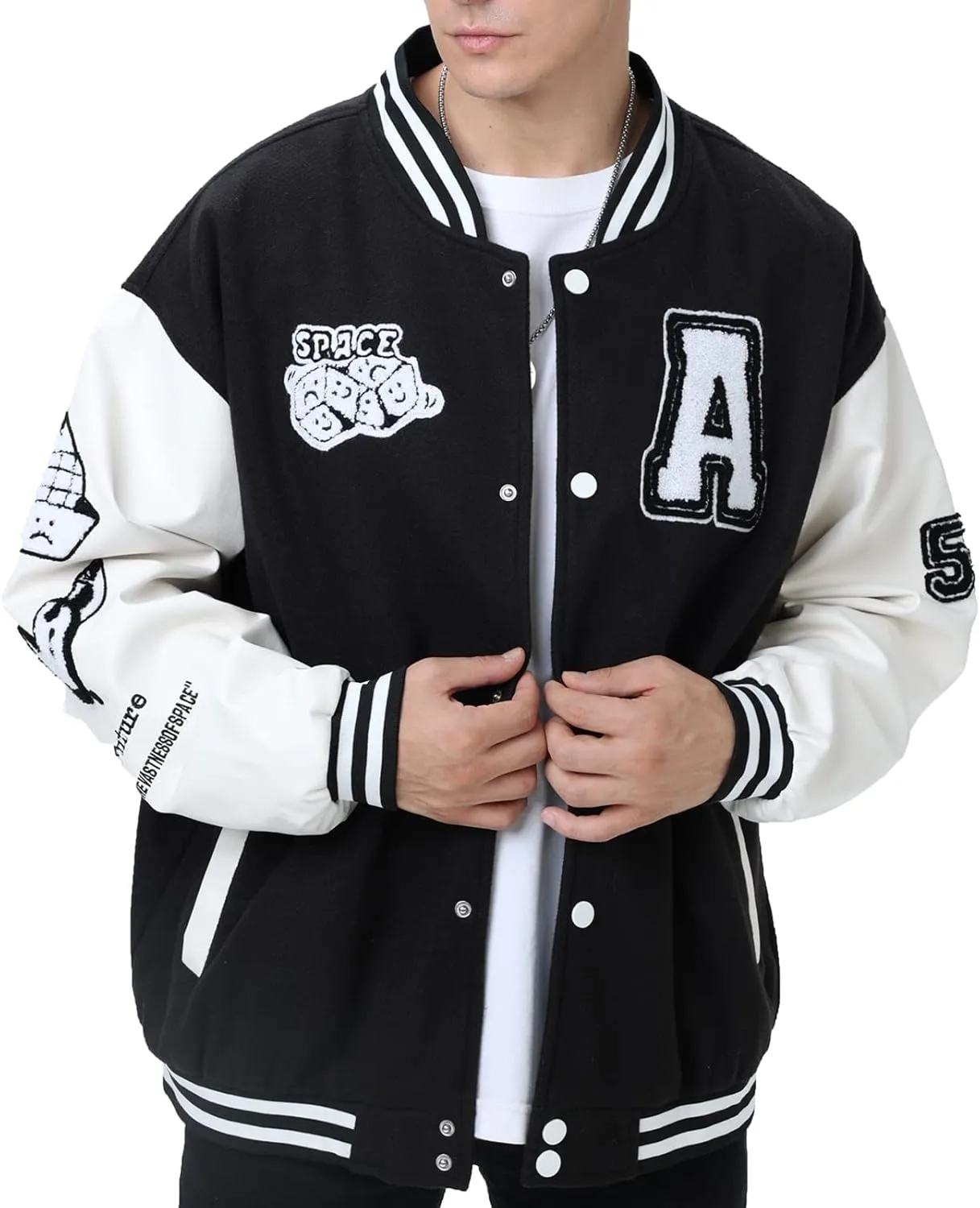 Varsity Jacket Unisex Y2K Embroidered Letterman Bomber Jacket Casual Baseball Jackets