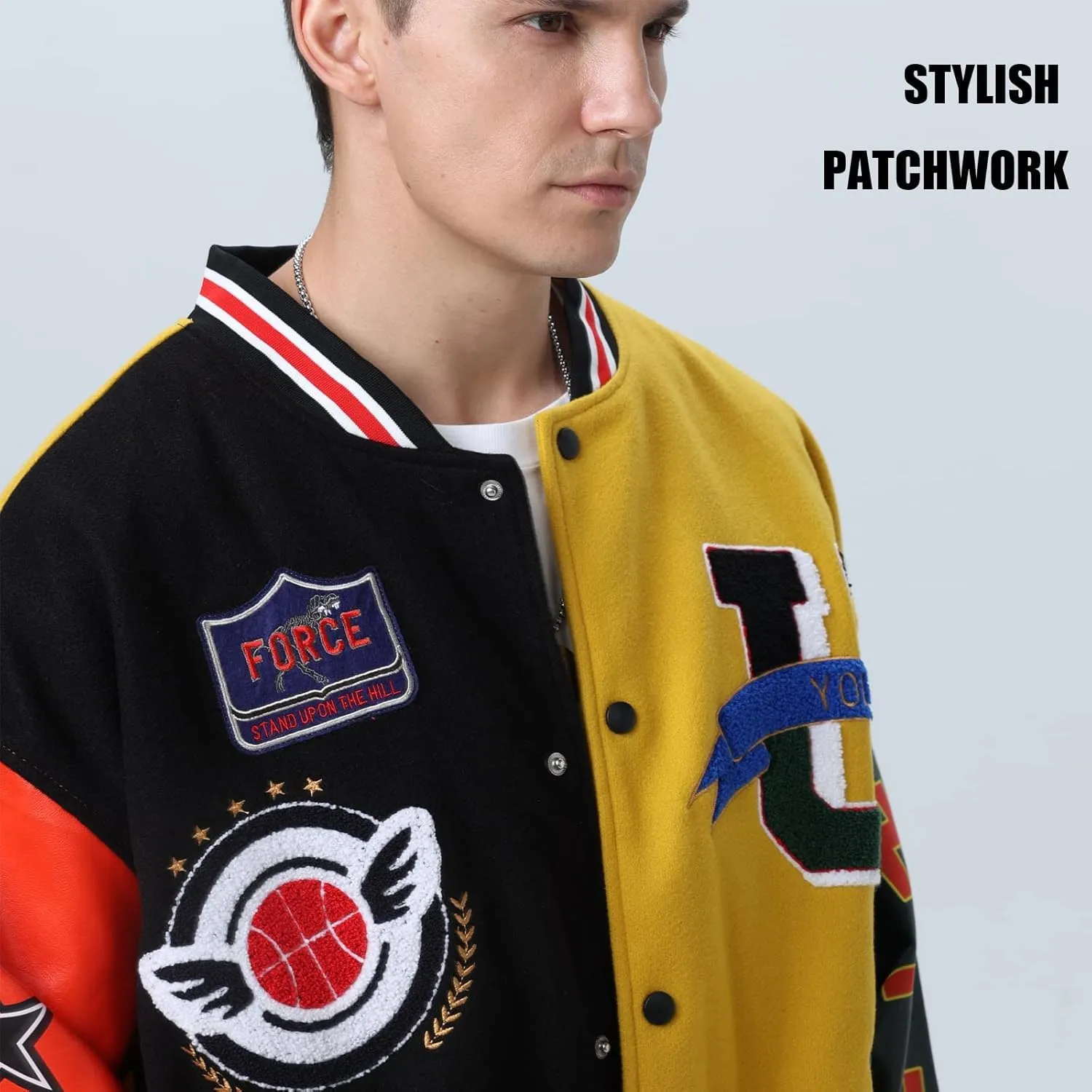 Varsity Jacket Unisex Y2K Embroidered Letterman Bomber Jacket Casual Baseball Jackets