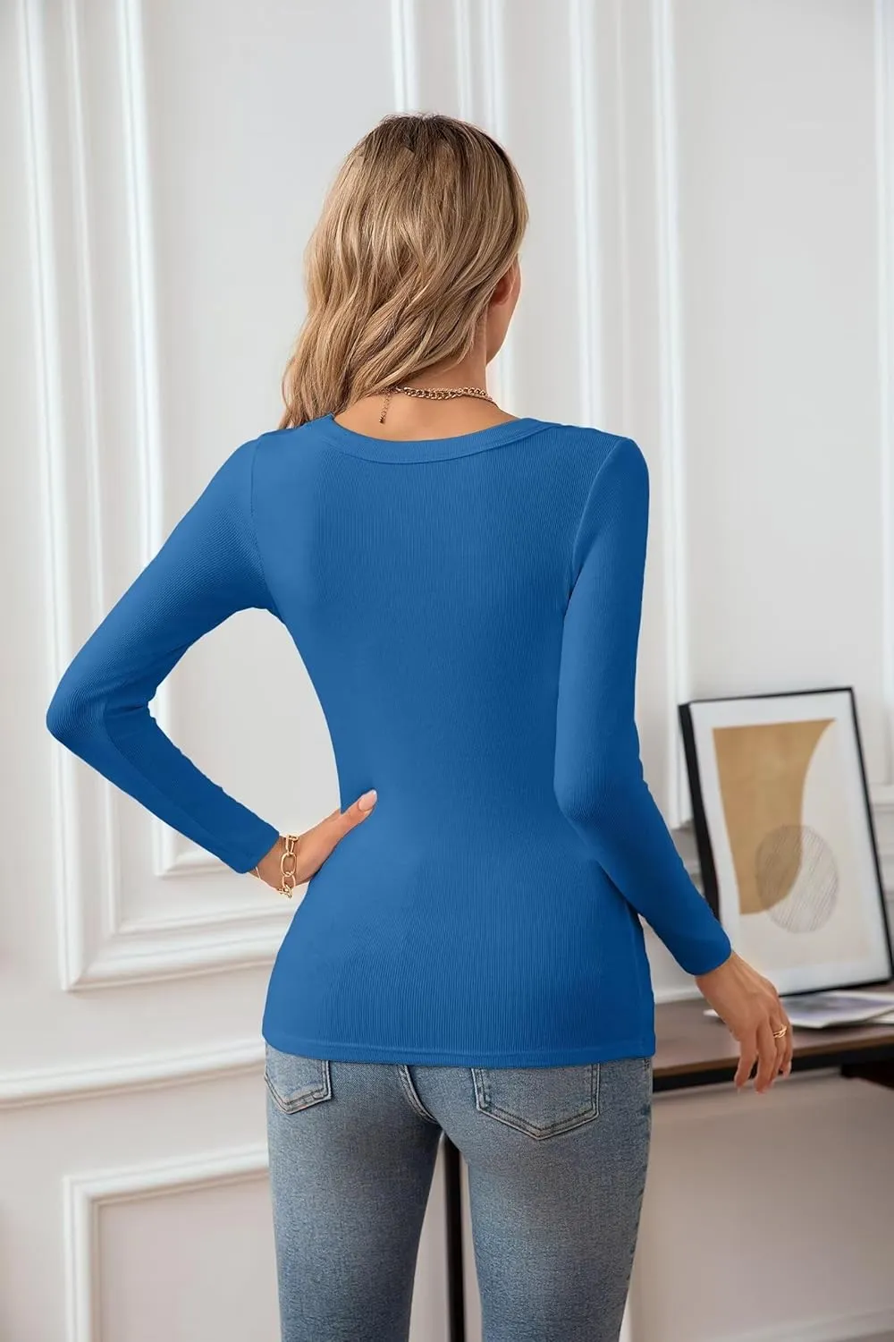 VICHYIE Womens Summer Short Sleeve Tops Square Neck Ribbed Slim Fitted Shirts Casual Tee Tshirt