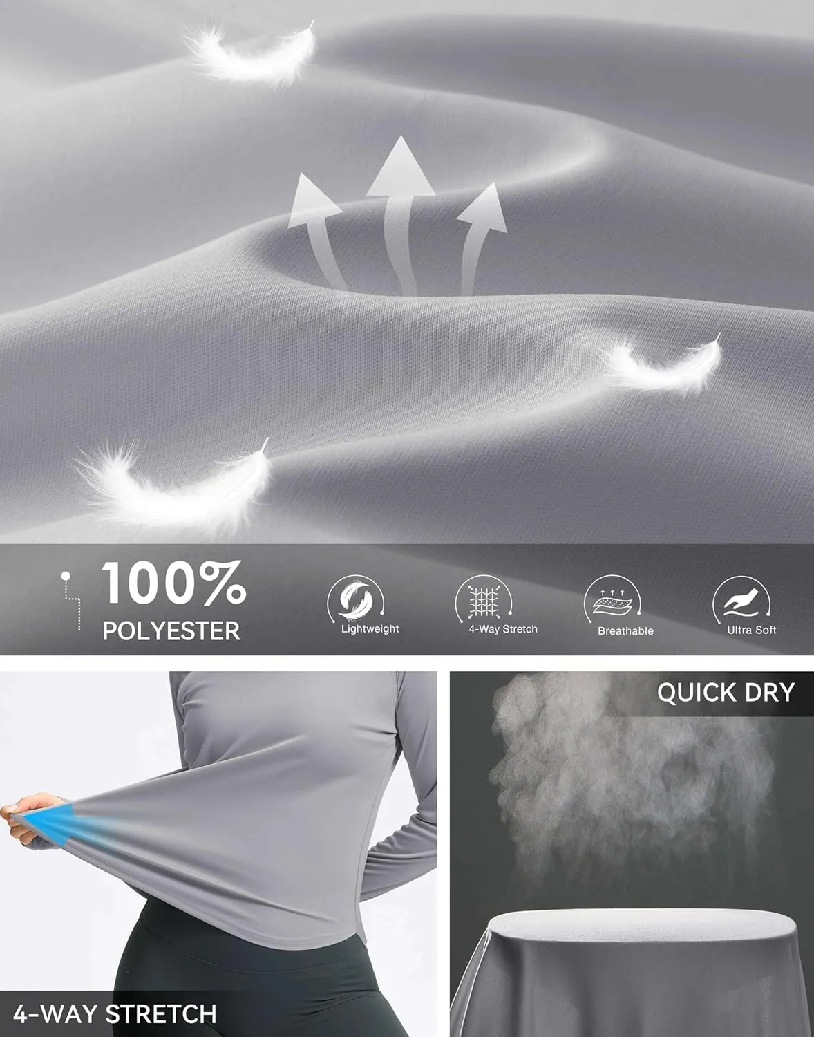 Viodia Women's Sun Hoodie UPF 50  SPF Rash Guard Long Sleeve Lightweight Quick Dry UV Shirts for Hiking Fishing Swim