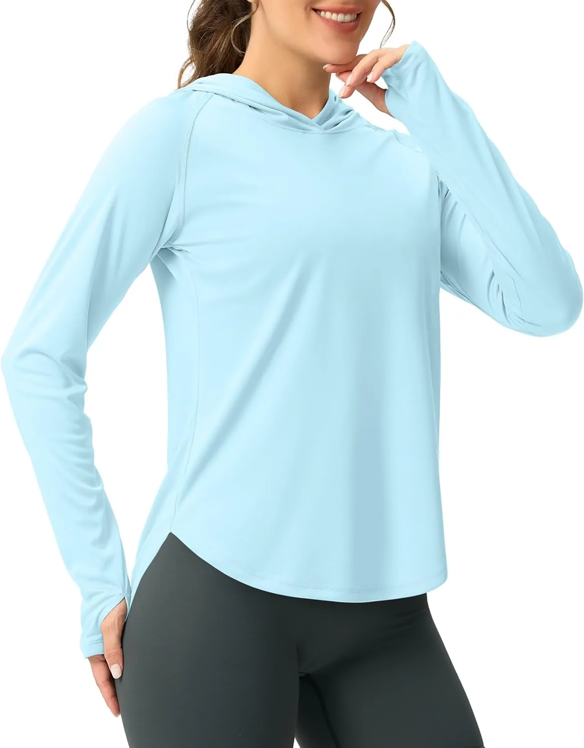 Viodia Women's Sun Hoodie UPF 50  SPF Rash Guard Long Sleeve Lightweight Quick Dry UV Shirts for Hiking Fishing Swim