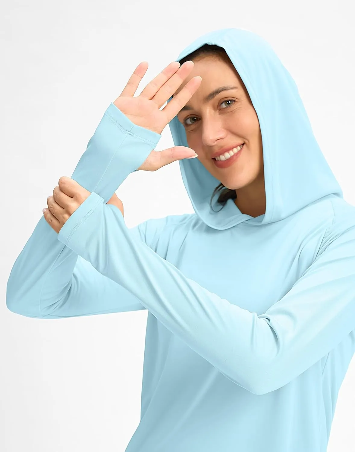 Viodia Women's Sun Hoodie UPF 50  SPF Rash Guard Long Sleeve Lightweight Quick Dry UV Shirts for Hiking Fishing Swim