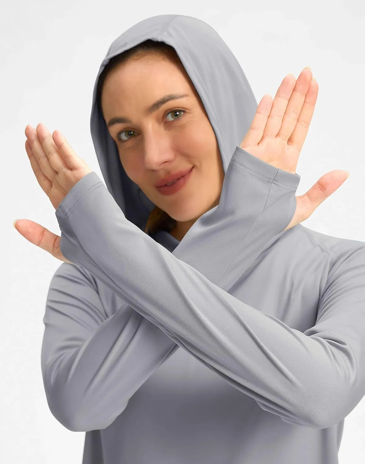 Viodia Women's Sun Hoodie UPF 50  SPF Rash Guard Long Sleeve Lightweight Quick Dry UV Shirts for Hiking Fishing Swim