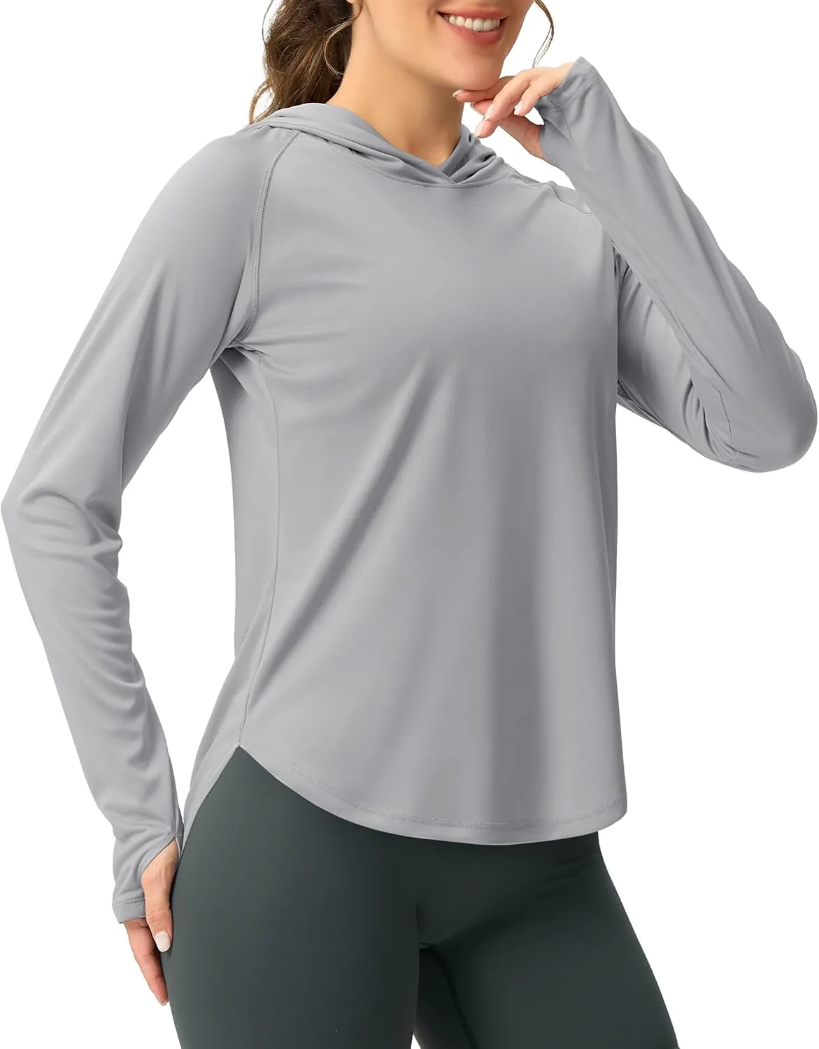 Viodia Women's Sun Hoodie UPF 50  SPF Rash Guard Long Sleeve Lightweight Quick Dry UV Shirts for Hiking Fishing Swim